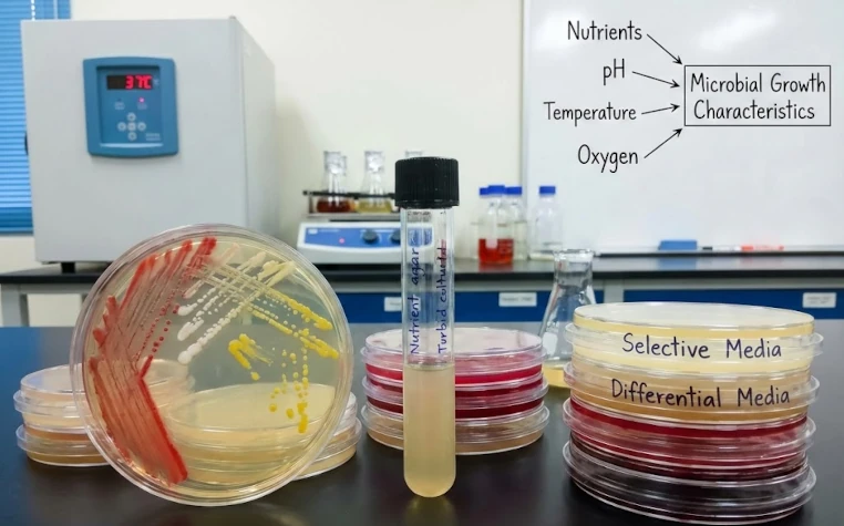 Wachstumsmedien von Mikroorganismen und Wachstumseigenschaften