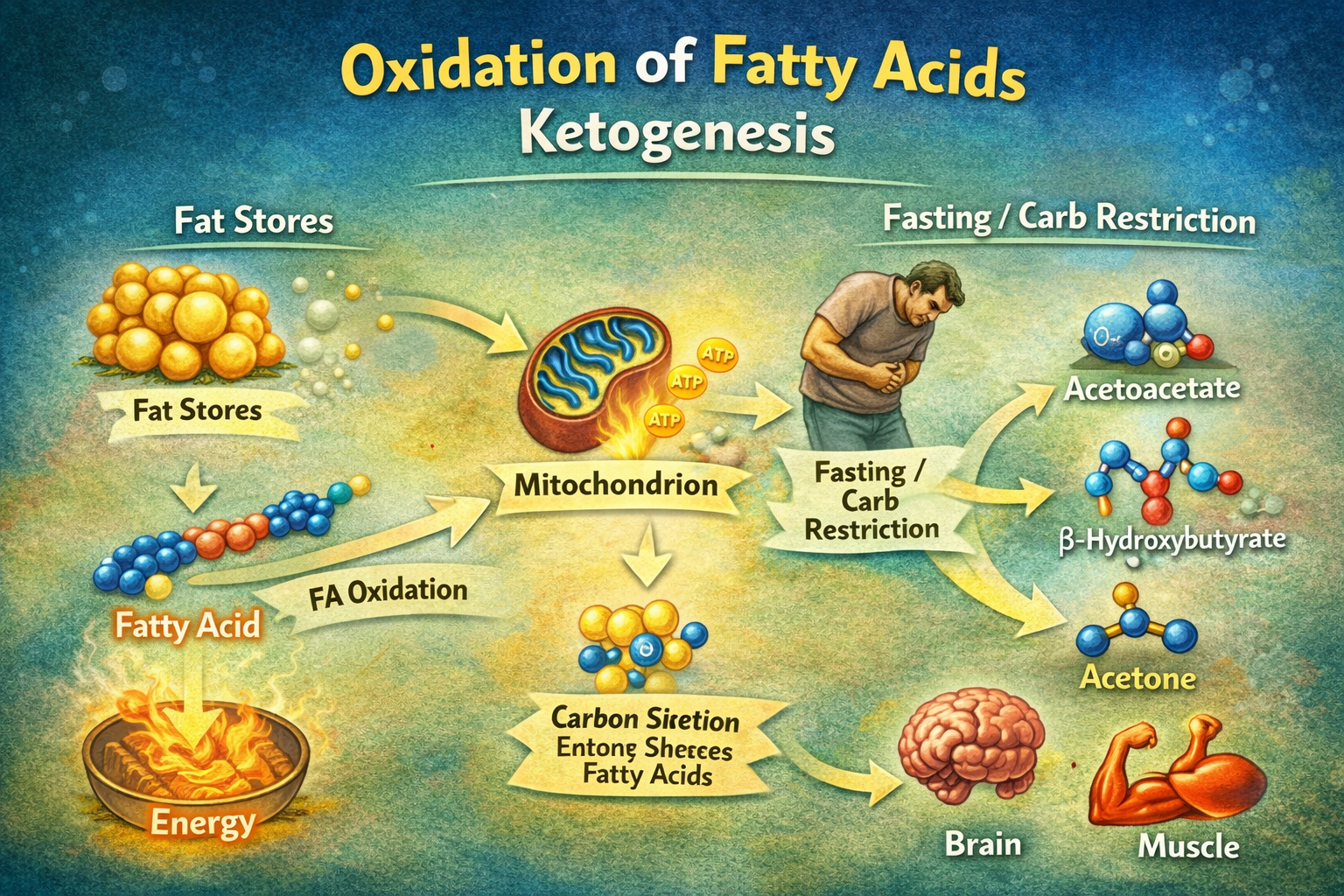 أكسدة الأحماض الدهنية تكوين الكيتون