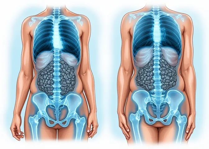 Auswertung der Röntgenaufnahme des Abdomens im Stehen/Liegen