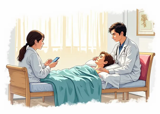 Annäherung an den Patienten bei Bewusstsein